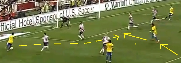 Neymar pass to Marcelo