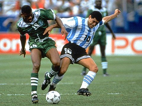 Oliseh close marking the legend in 94