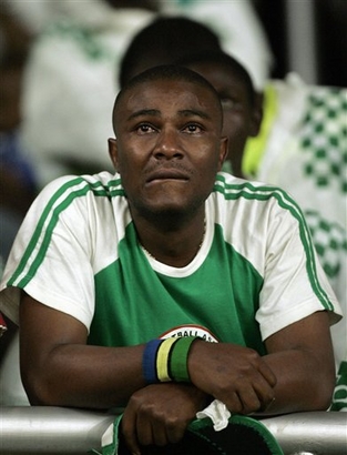 Nigeria fan crying