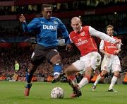 Collin Benjamin tackling Freddie Ljungberg