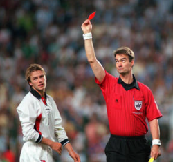 Beckham  Card on World Cup Moments  David Beckham   S Red Card Vs Argentina In 1998